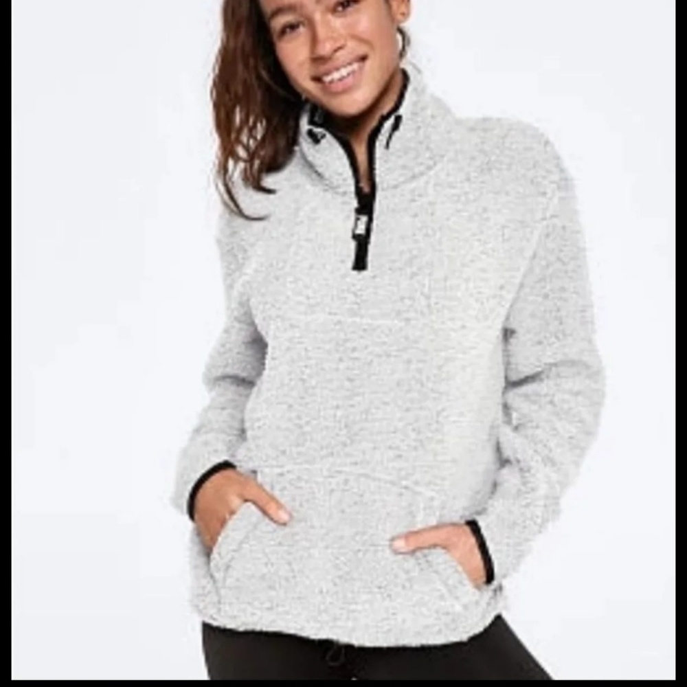 Pink Sherpa quarter zip